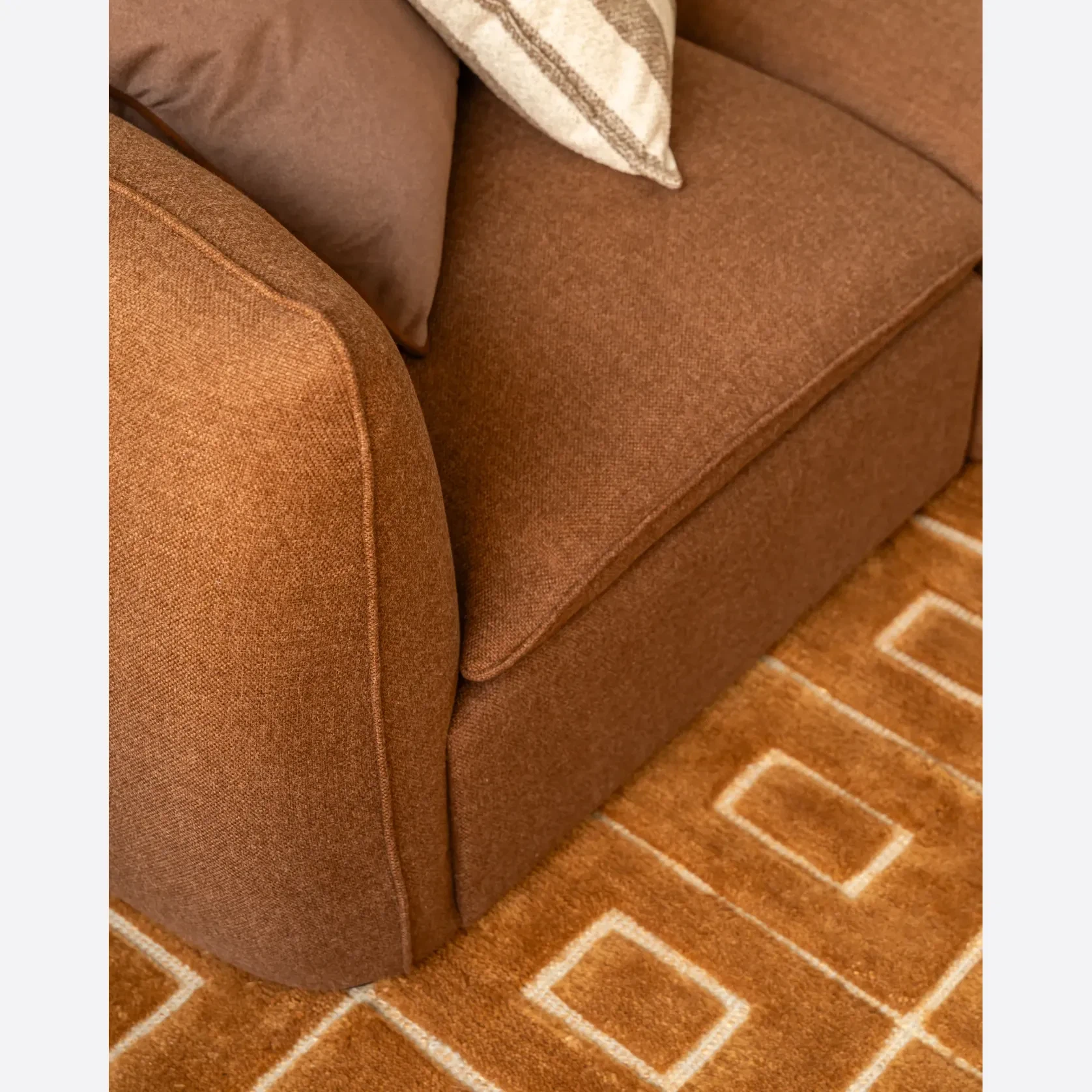 Muro Closed Chaise Sofa - Fossil Chocolate gallery detail image