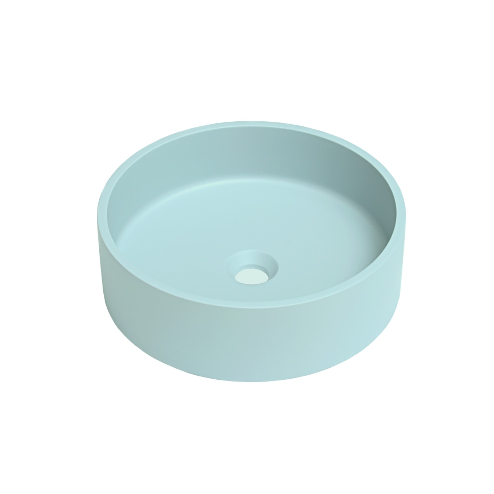 Sol' Powder Blue Concrete 390mm Round Basin gallery detail image