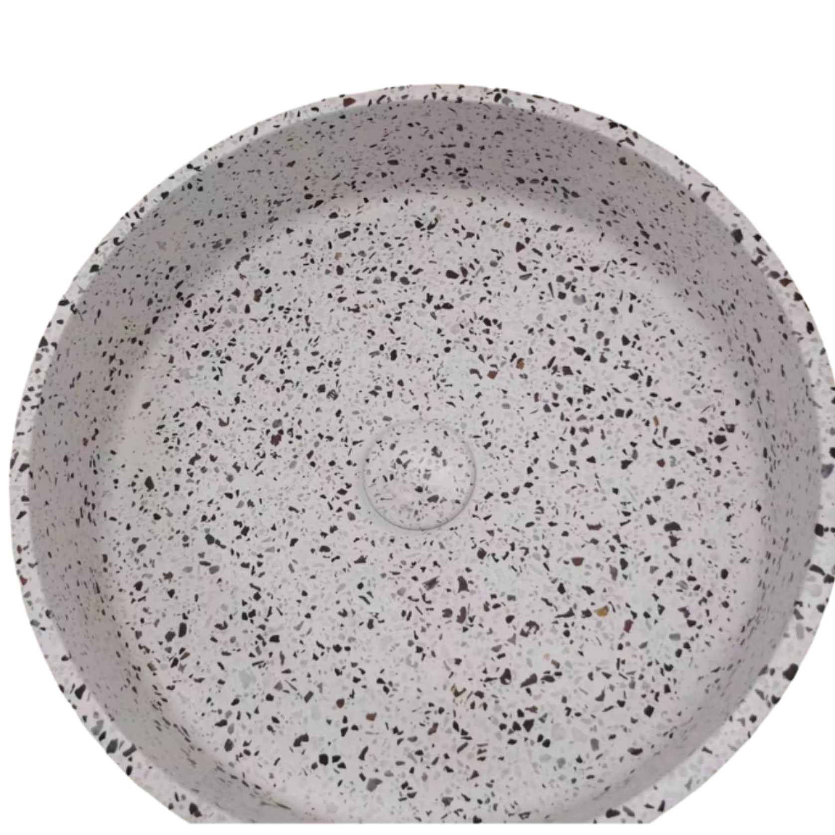 Terrazzo Grey 'Sol' round concrete basin 390mm gallery detail image