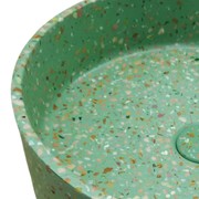 Terrazzo mint green concrete 'Sol' round 390mm basin gallery detail image