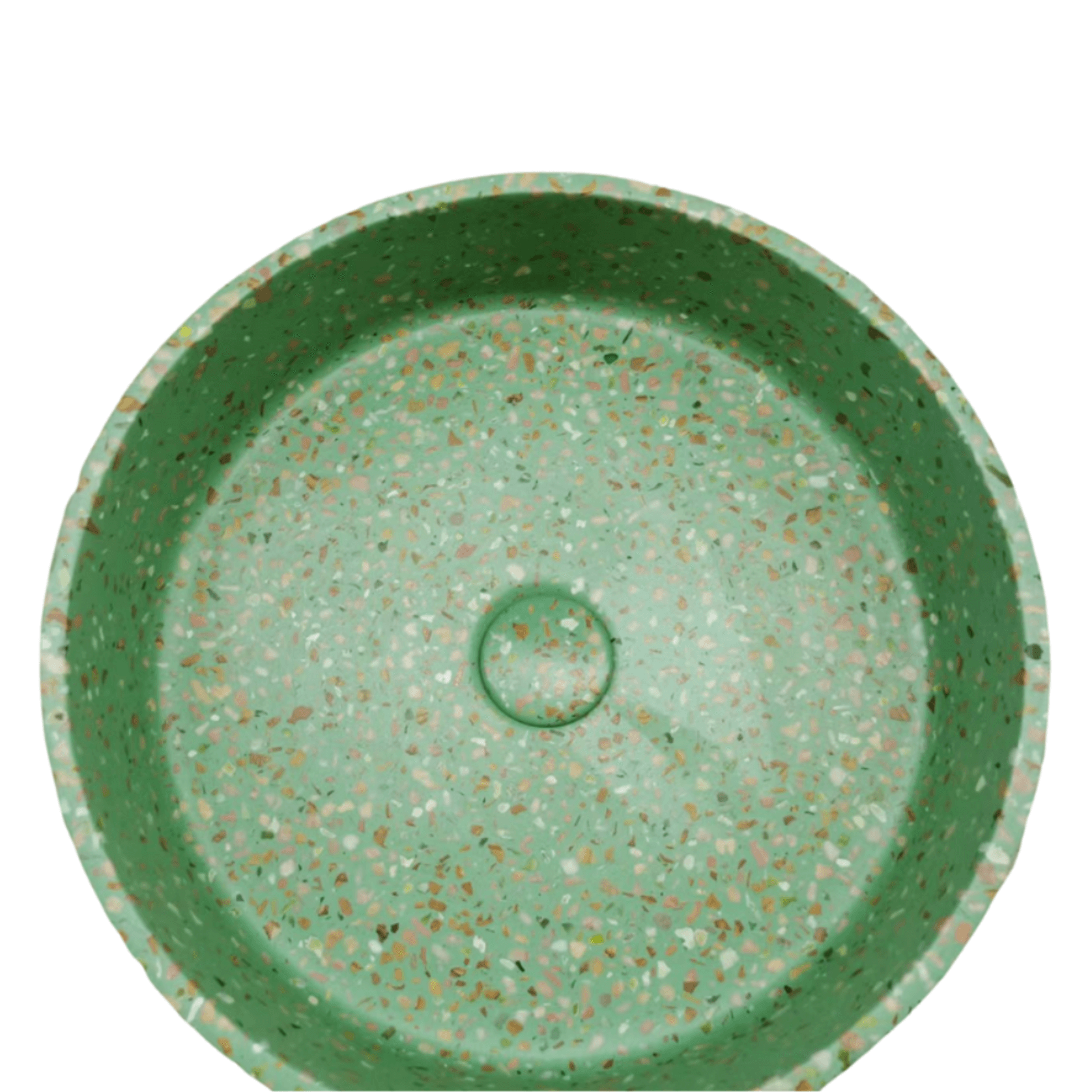 Terrazzo mint green concrete 'Sol' round 390mm basin gallery detail image