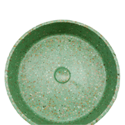 Terrazzo mint green concrete 'Sol' round 390mm basin gallery detail image