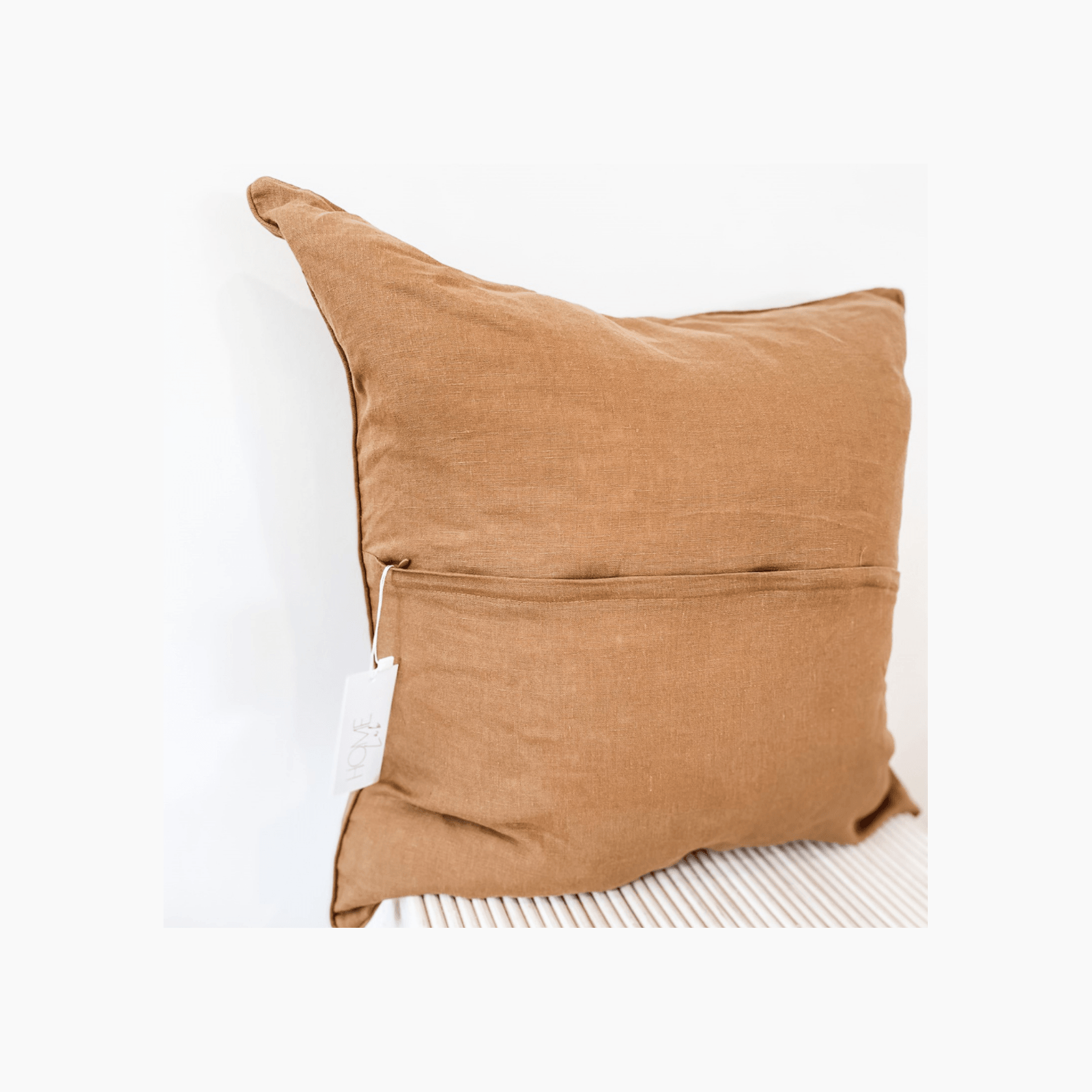 100 French Flax Linen Feather filled Cushion Ginger ArchiPro NZ