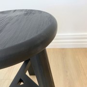 Reclaimed Wooden Tripod Stool- Black gallery detail image