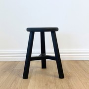 Reclaimed Wooden Tripod Stool- Black gallery detail image