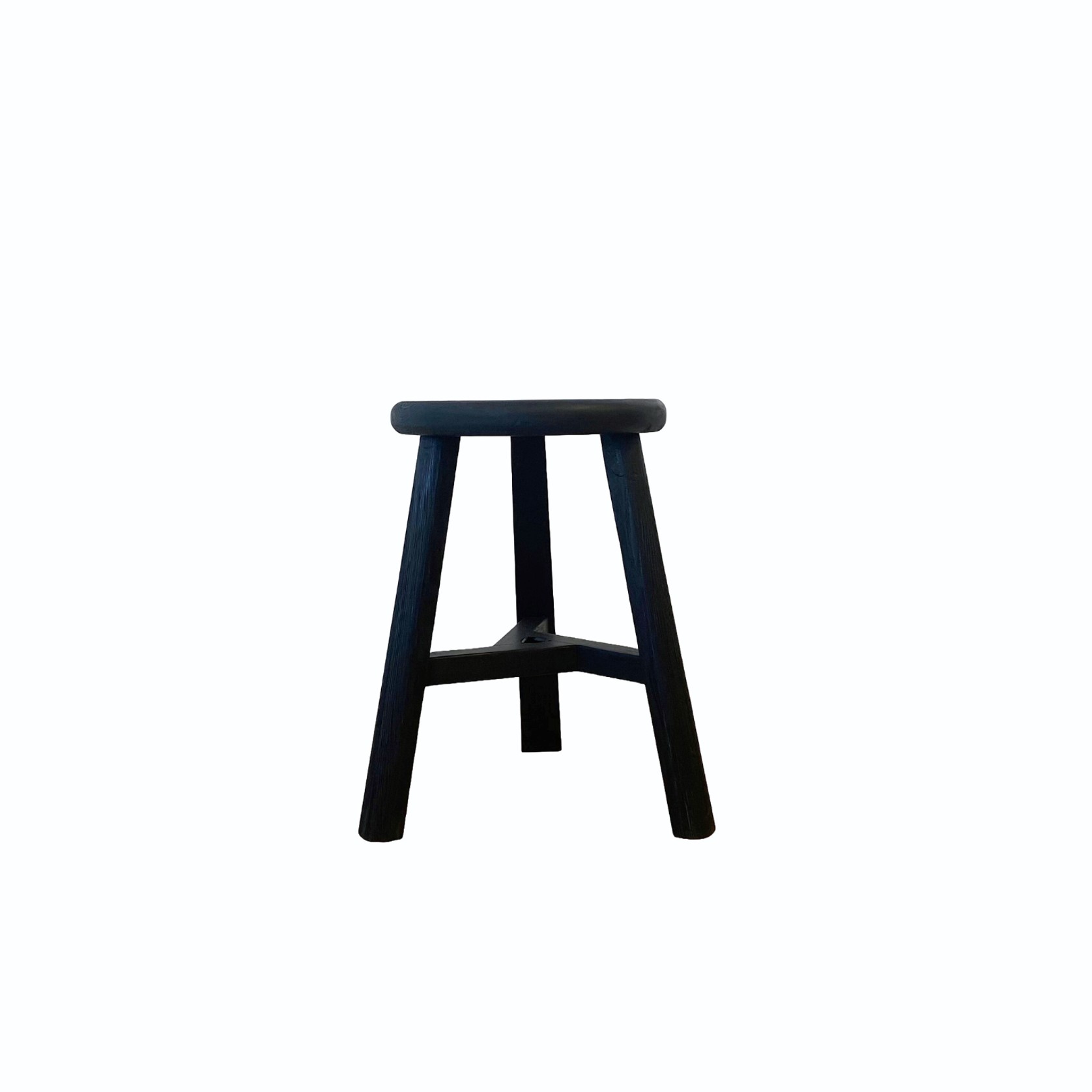 Reclaimed Wooden Tripod Stool- Black gallery detail image