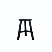 Reclaimed Wooden Tripod Stool- Black gallery detail image