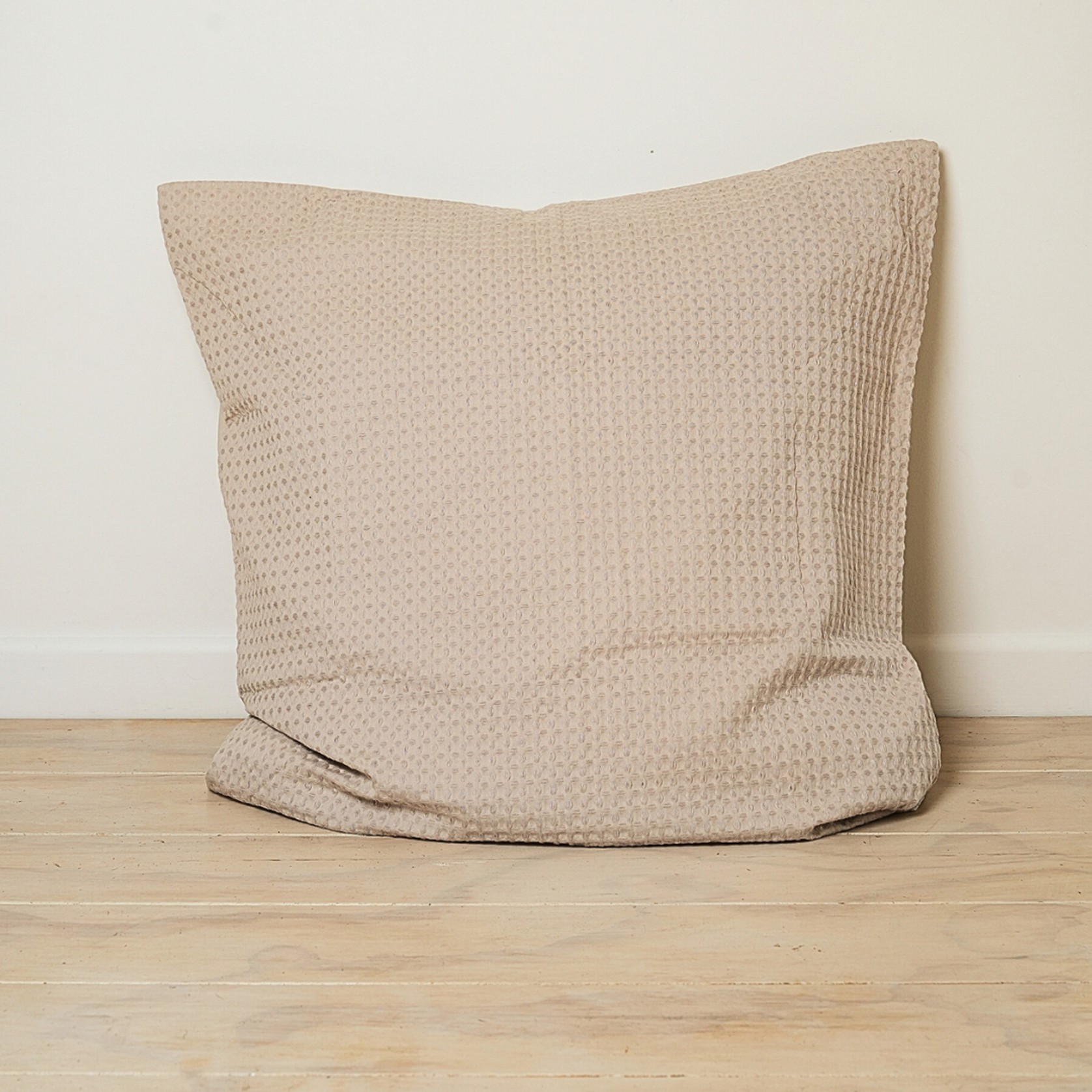 100% Cotton Waffle Euro Pillowcase- Natural gallery detail image
