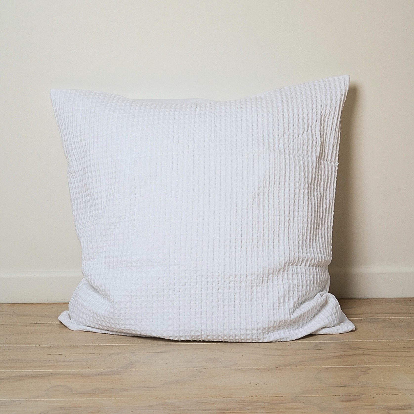 100% Cotton Waffle Euro Pillowcase- White gallery detail image