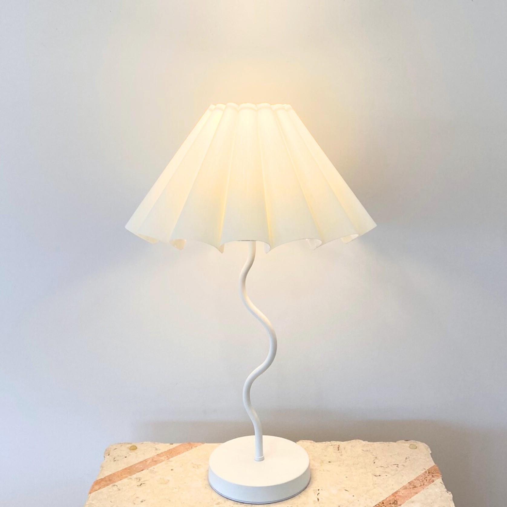 Harper Wavy Lamp- White gallery detail image