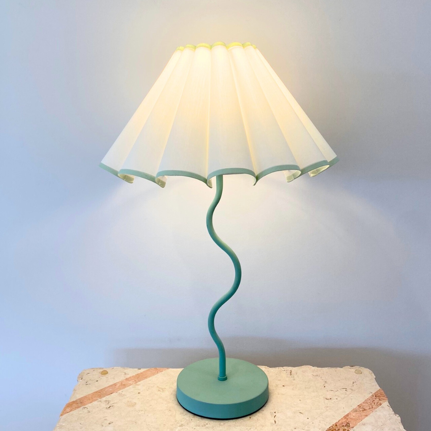 Harper Wavy Lamp- Sage gallery detail image