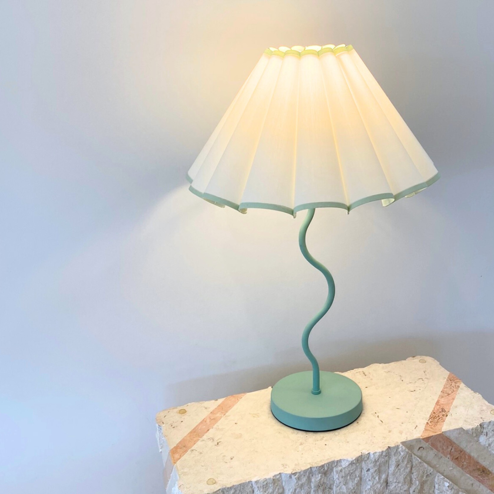 Harper Wavy Lamp- Sage gallery detail image
