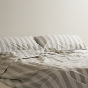 100% Stonewashed Cotton Sheet Set- Sage Stripe gallery detail image