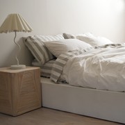 100% Stonewashed Cotton Sheet Set- Sage Stripe gallery detail image