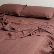 100% French Flax Linen Sheet Set- Cocoa gallery detail image