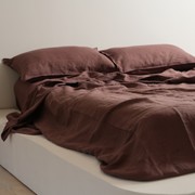 100% French Flax Linen Sheet Set- Cocoa gallery detail image