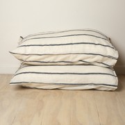 100% French Linen Pillowcase Pair- Midnight Stripe gallery detail image