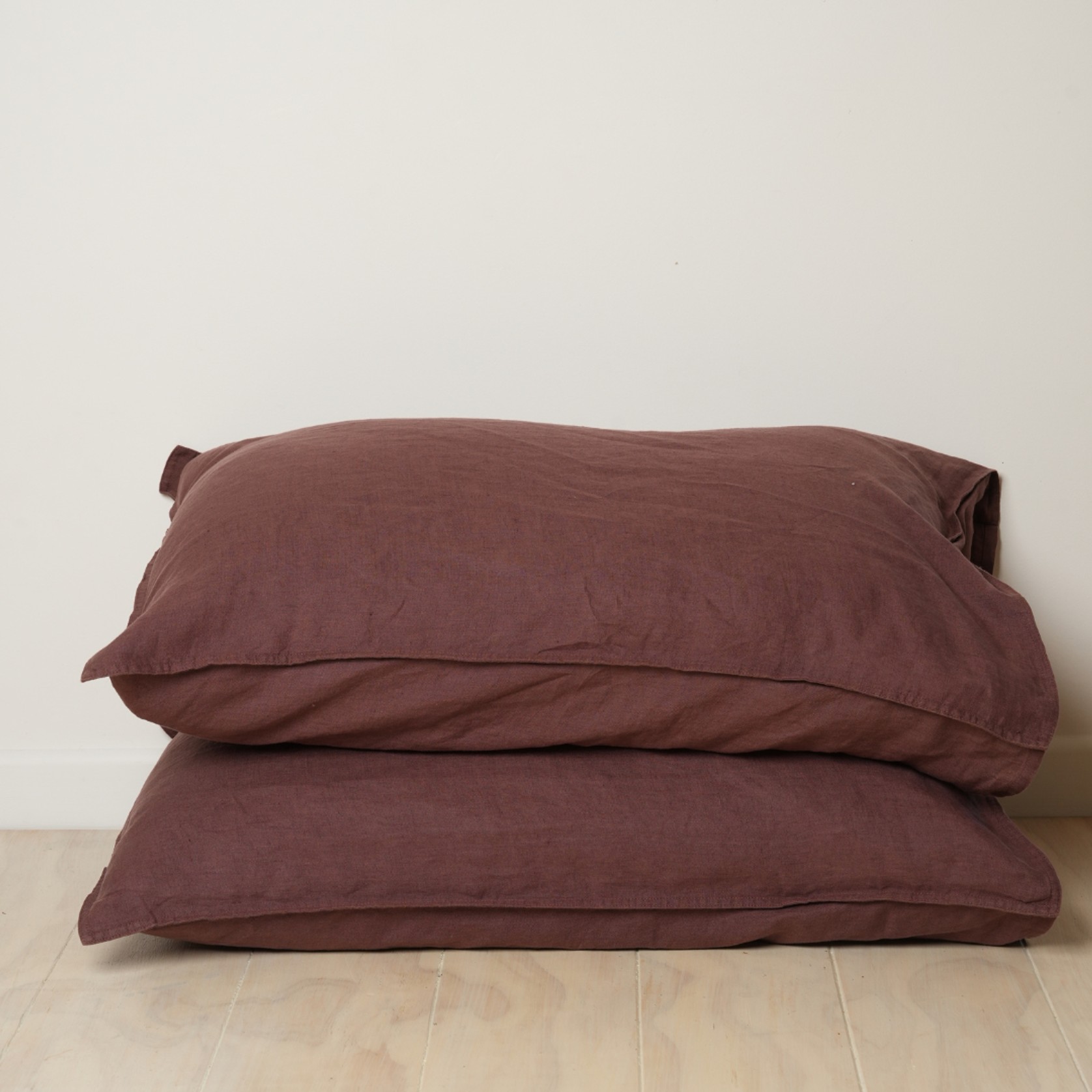 100% French Linen Pillowcase Pair- Cocoa gallery detail image