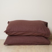 100% French Linen Pillowcase Pair- Cocoa gallery detail image