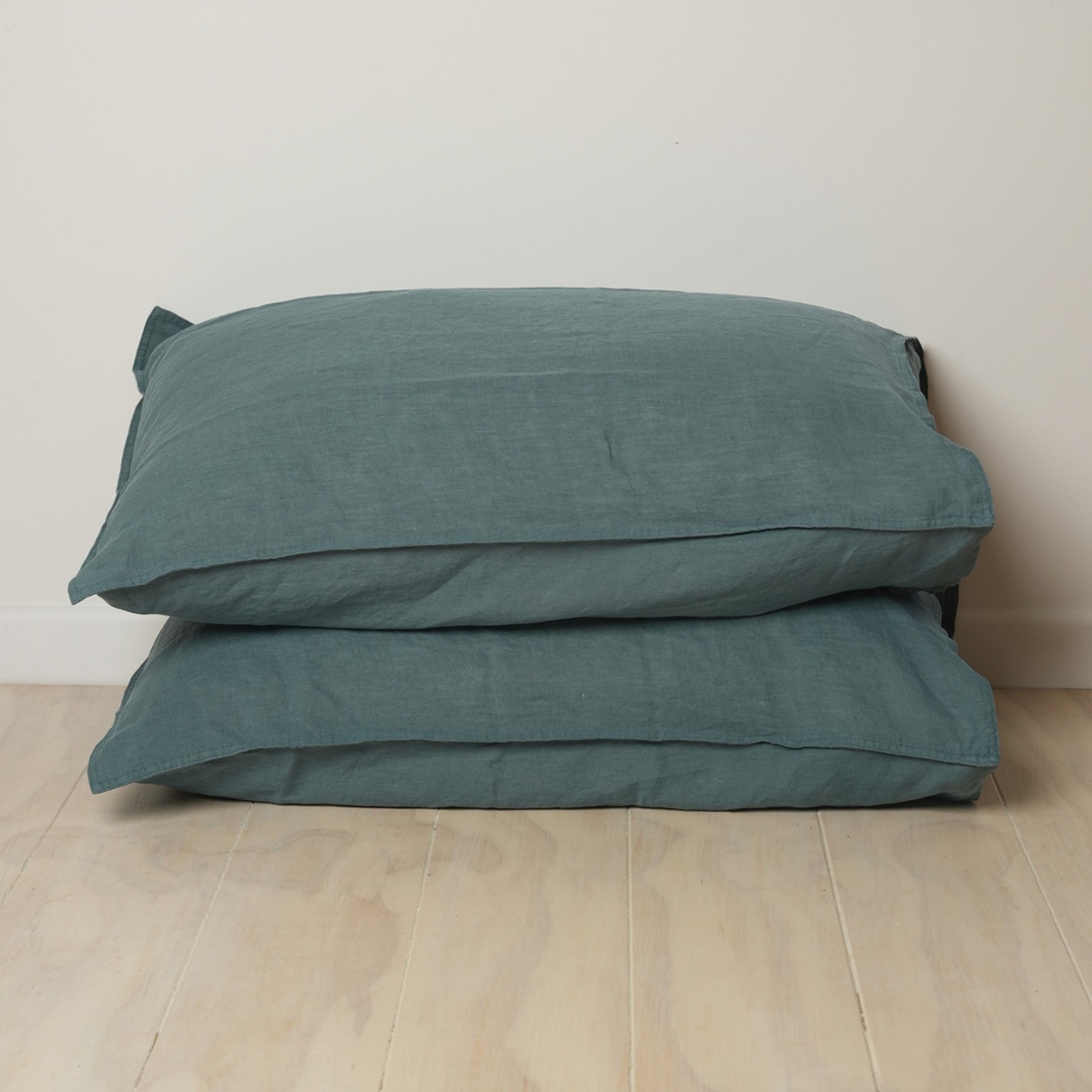 100% French Linen Pillowcase Pair- Lagoon gallery detail image