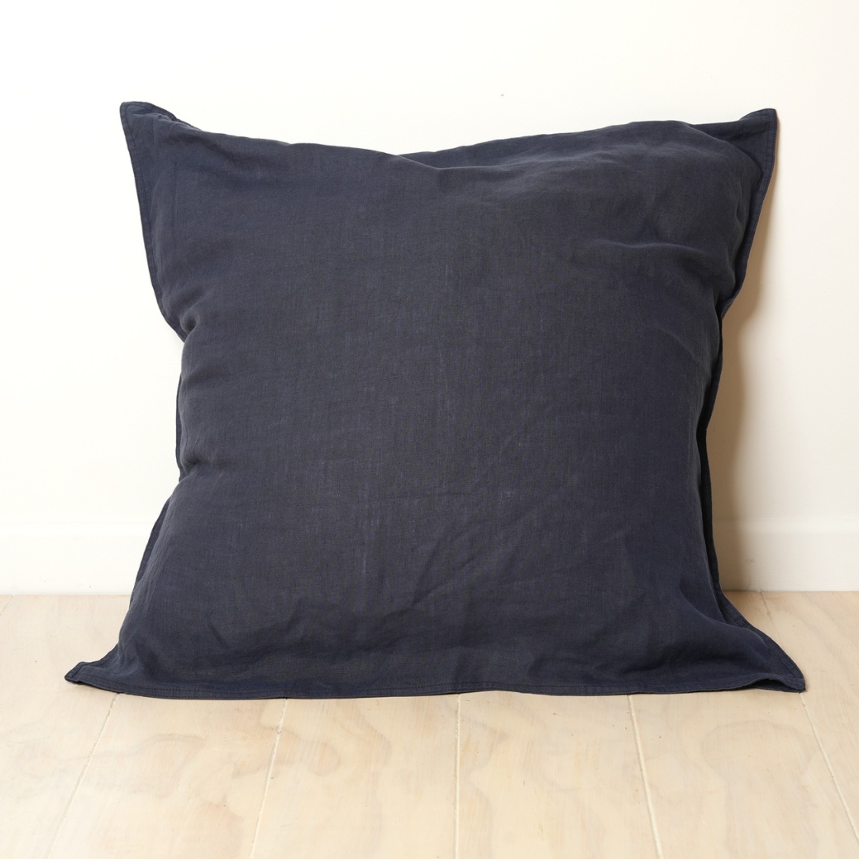 100% French Flax Linen Euro Pillowcase- Midnight gallery detail image