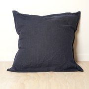 100% French Flax Linen Euro Pillowcase- Midnight gallery detail image