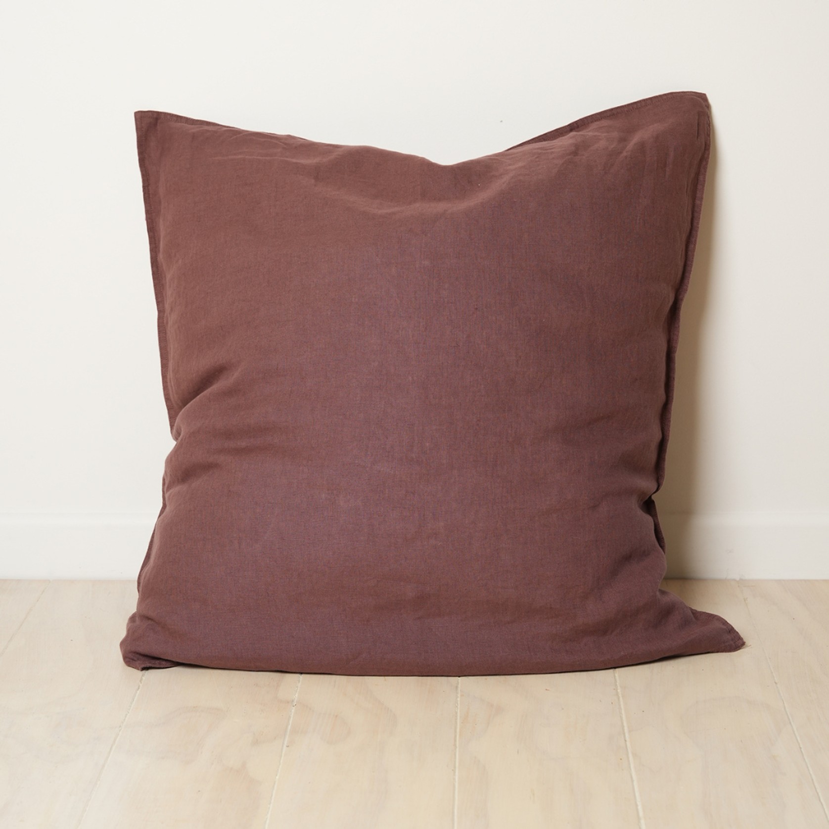 100% French Flax Linen Euro Pillowcase- Cocoa gallery detail image