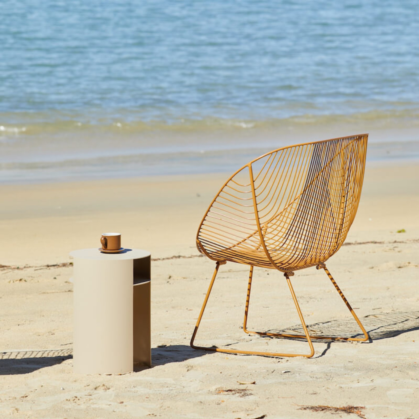 Waipuna Table – Stainless Steel - Putty gallery detail image