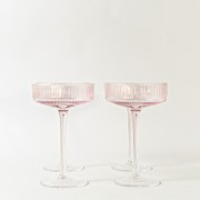 Ribbed Cocktail Glasses- Set 4 Blush gallery detail image
