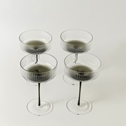 Ribbed Cocktail Glasses- Set 4 Charcoal gallery detail image