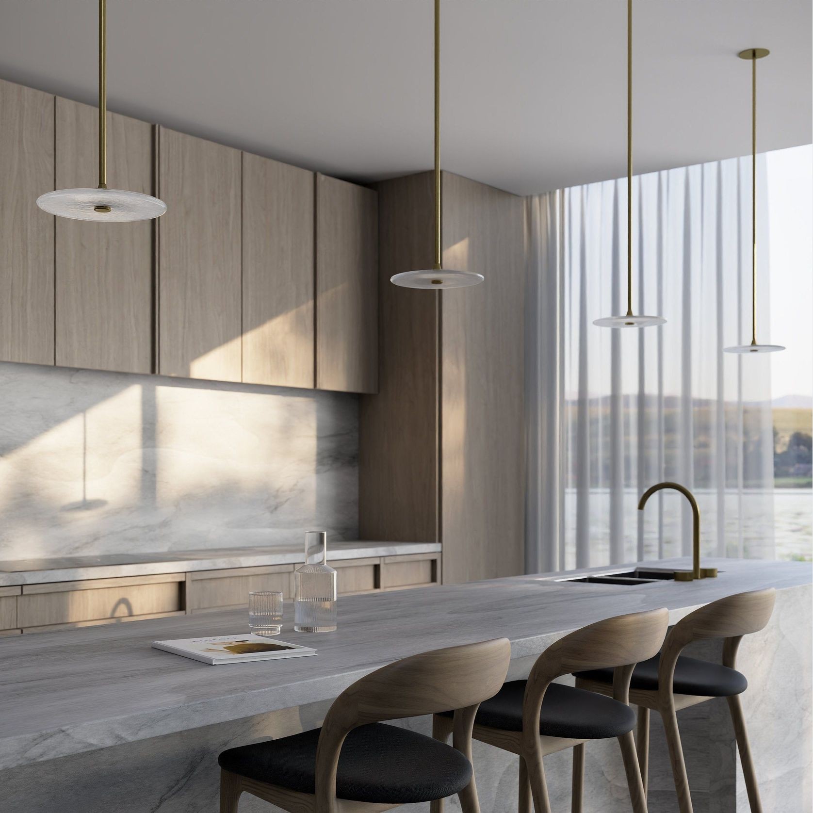 Coral Single Pendant - Frosted Glass gallery detail image