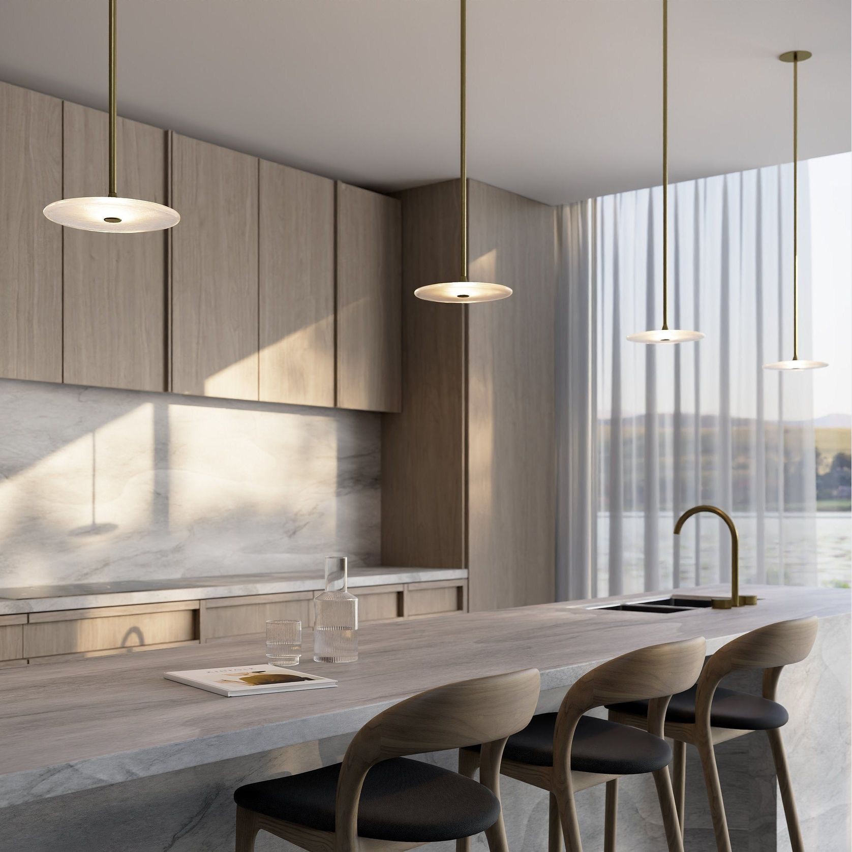 Coral Single Pendant - Frosted Glass gallery detail image