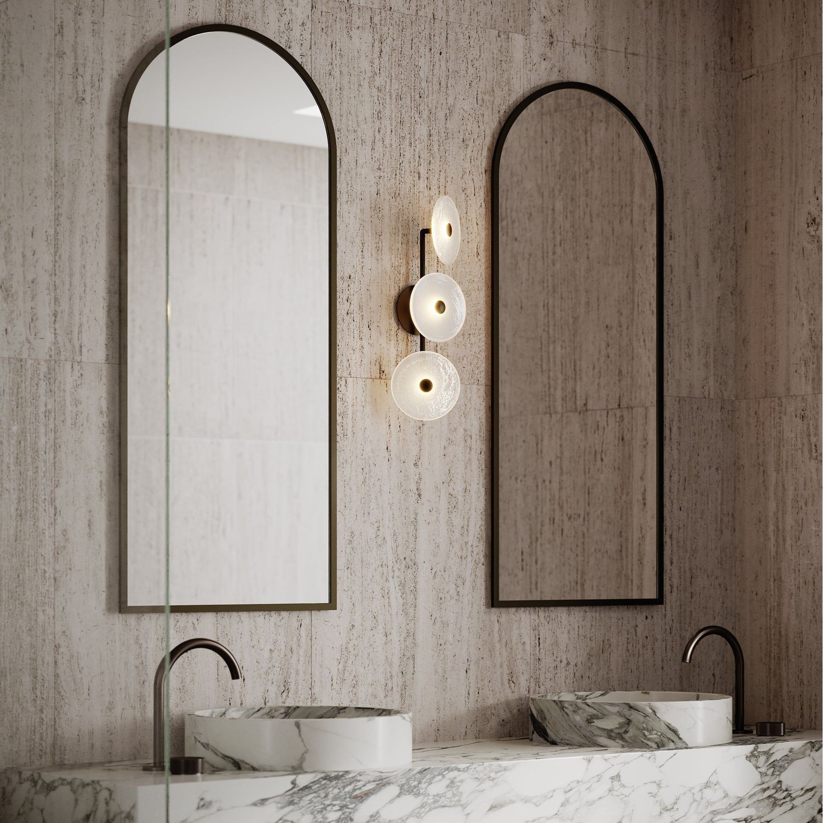 Coral Trio Rod Wall Light - (Off-Centered) gallery detail image