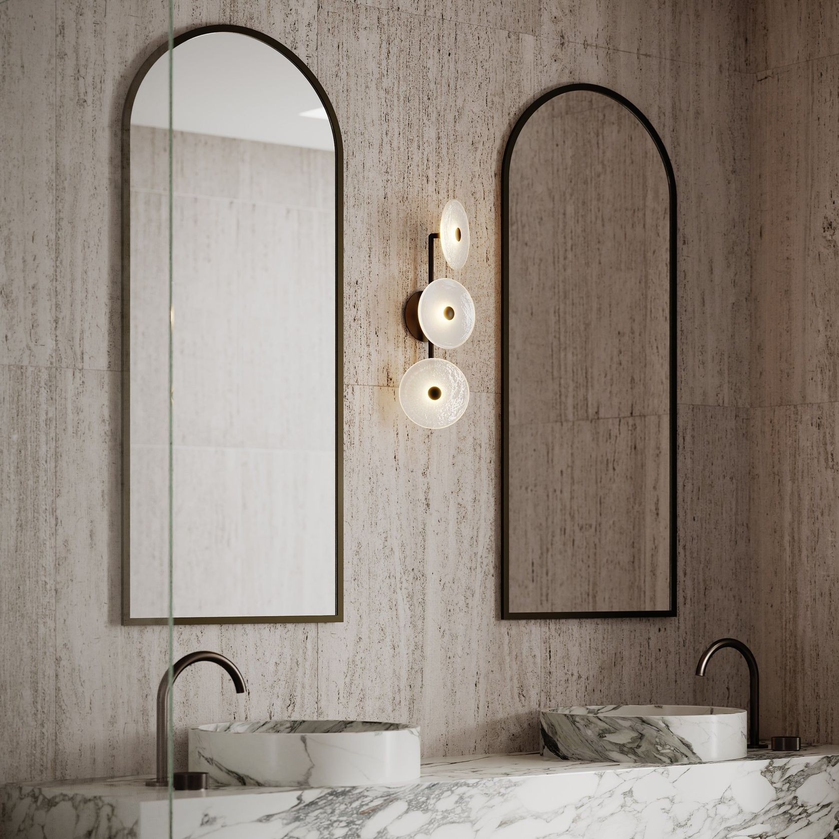 Coral Trio Rod Wall Light - (Off-Centered) gallery detail image