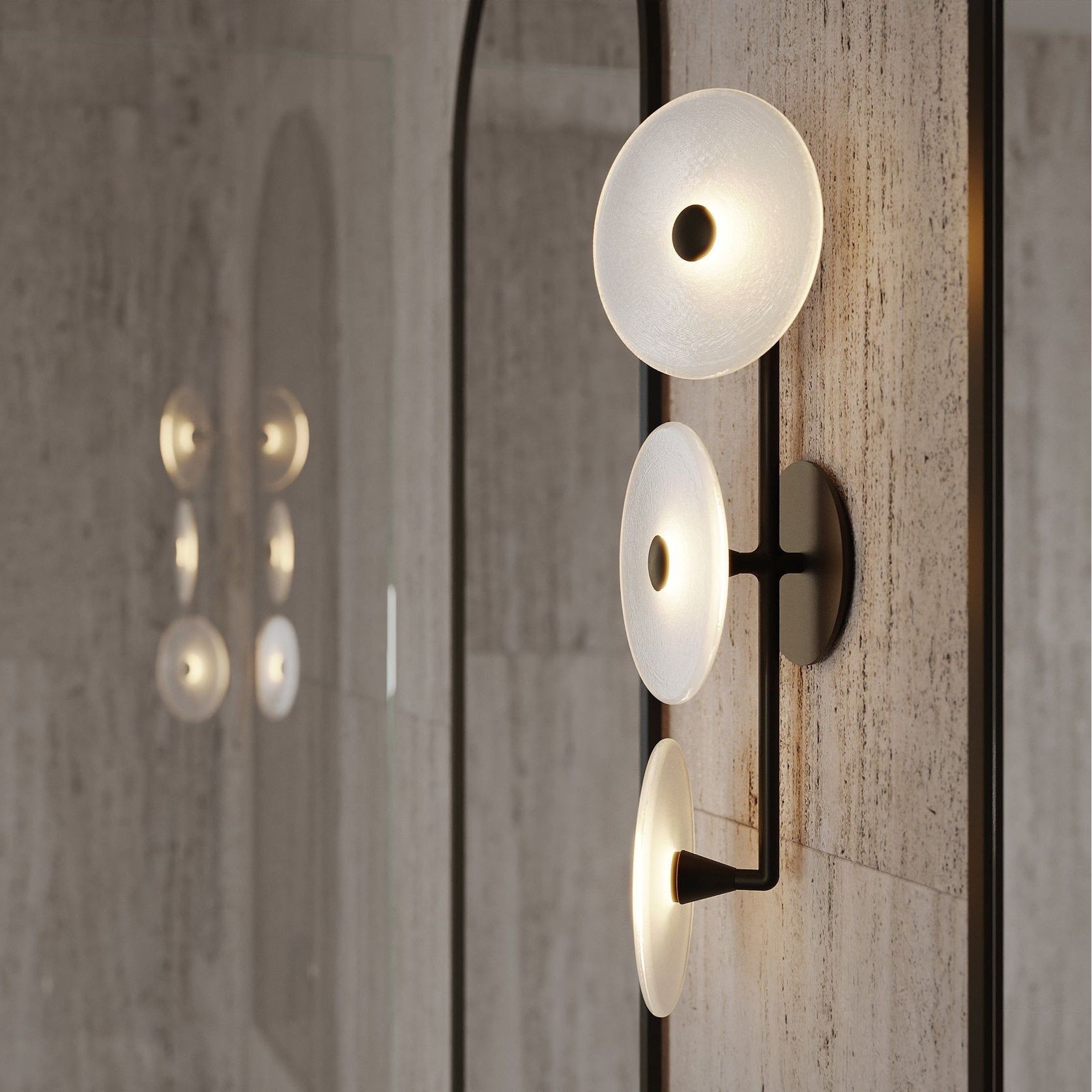 Coral Trio Rod Wall Light - (Off-Centered) gallery detail image