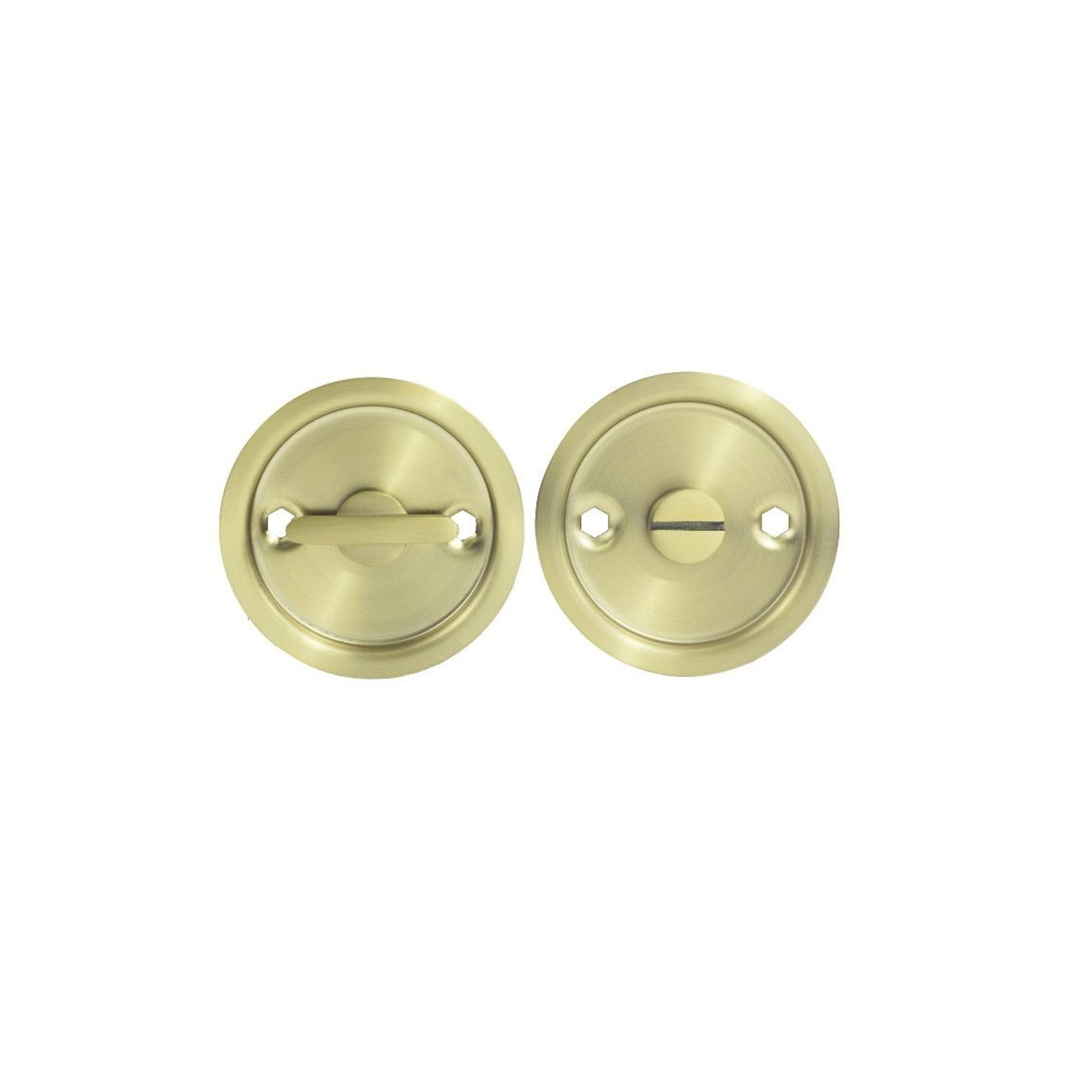 Lockwood Cavity Slider Privacy Set - Satin Brass PVD gallery detail image