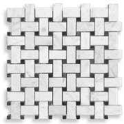 Basketweave, Carrara & Nero Marquina Honed gallery detail image