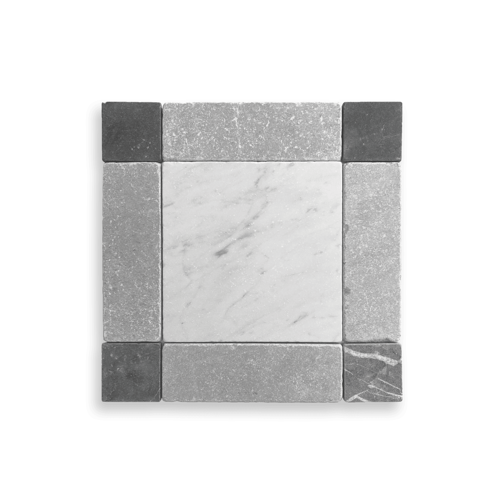 Gingham Tumbed Carrara, Cinder Grey and Nero gallery detail image
