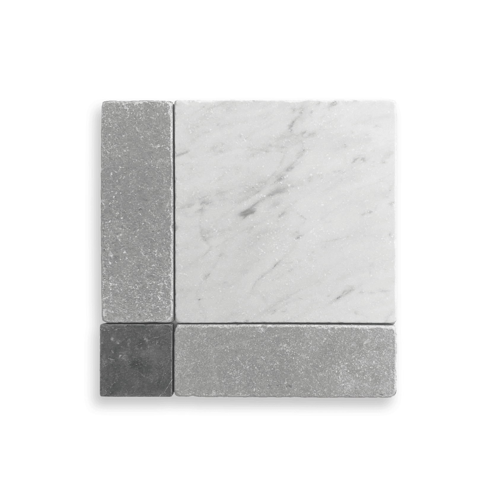 Gingham Tumbed Carrara, Cinder Grey and Nero gallery detail image