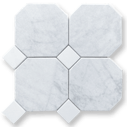 Octagon & Dot Carrara C, Thassos Tumbled gallery detail image