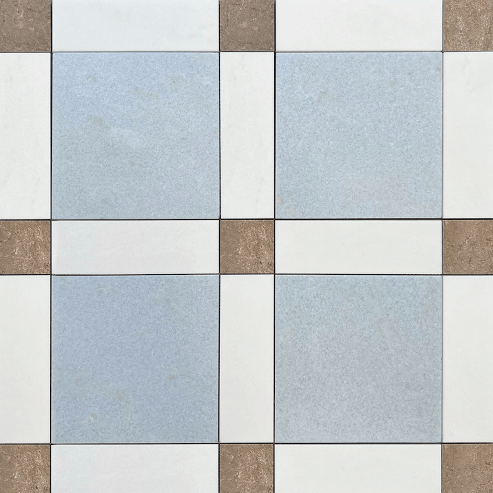Gingham Sky Blue, Rosewood and Thassos Honed gallery detail image