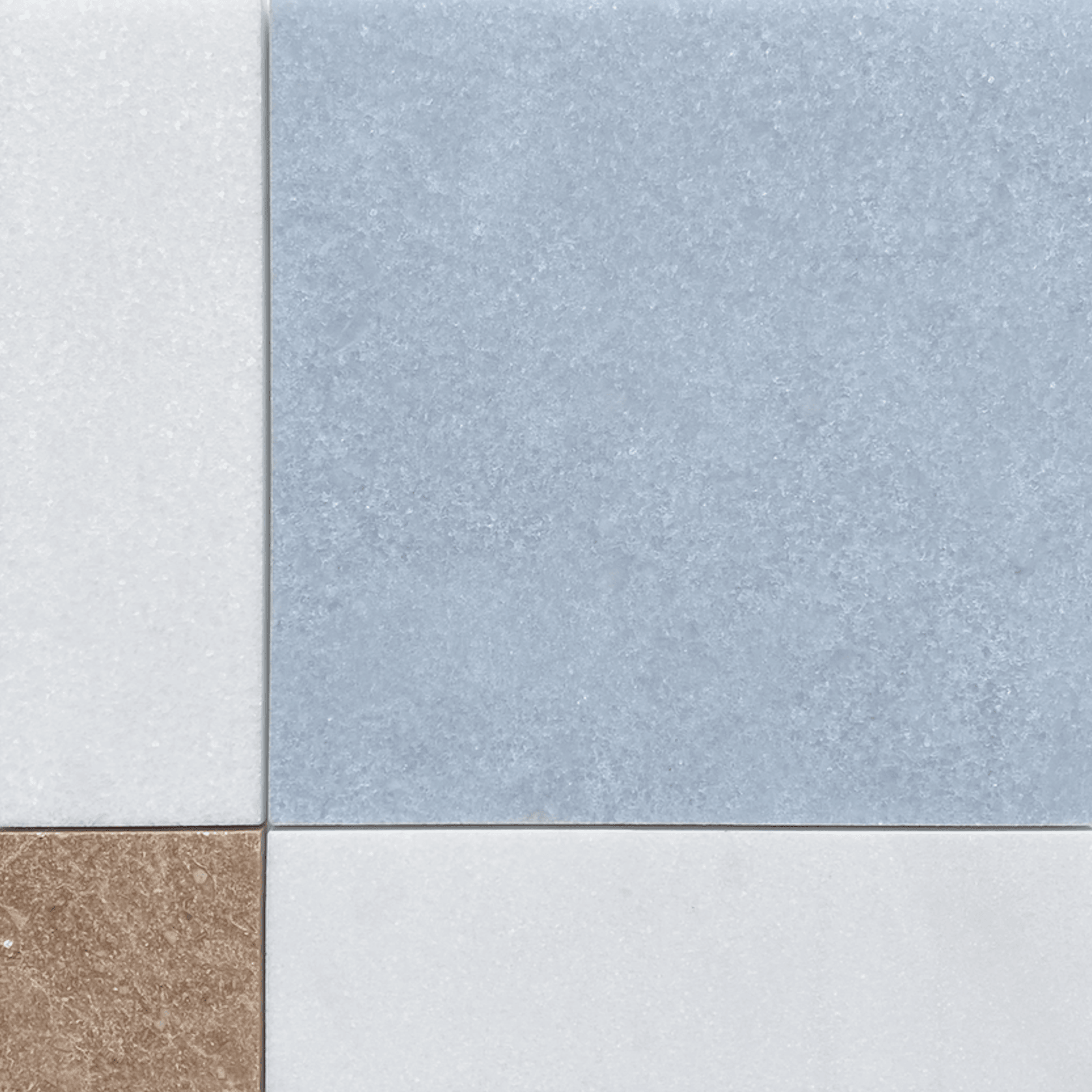 Gingham Sky Blue, Rosewood and Thassos Honed gallery detail image