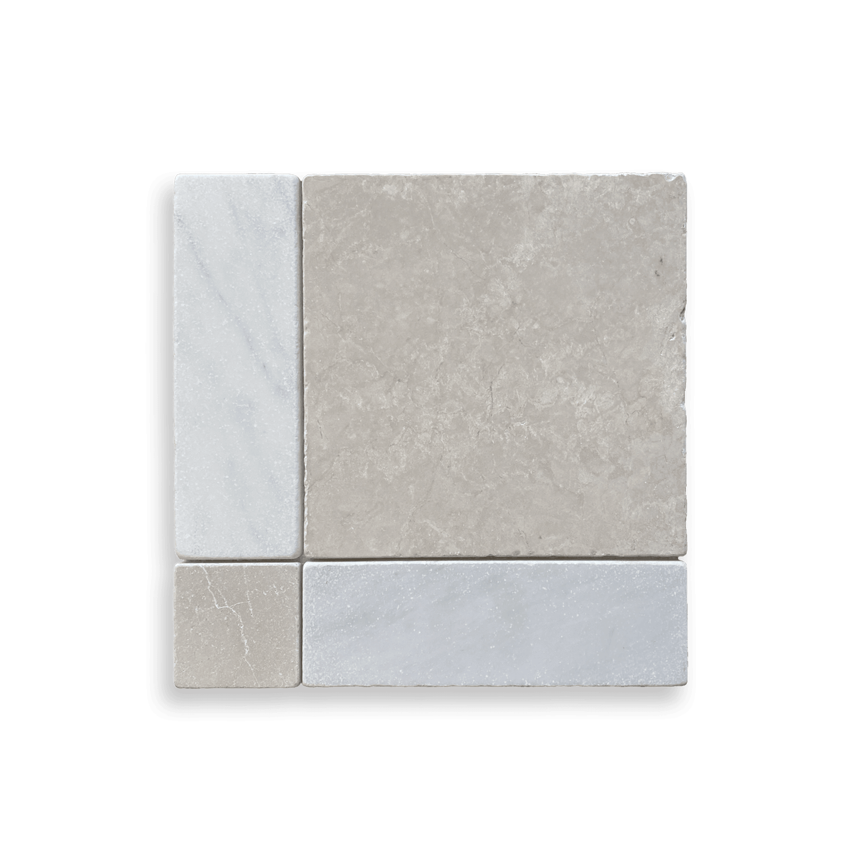 Gingham Botticino and Oriental White Tumbled gallery detail image