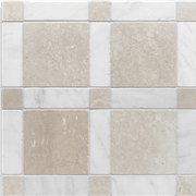 Gingham Botticino and Oriental White Tumbled gallery detail image