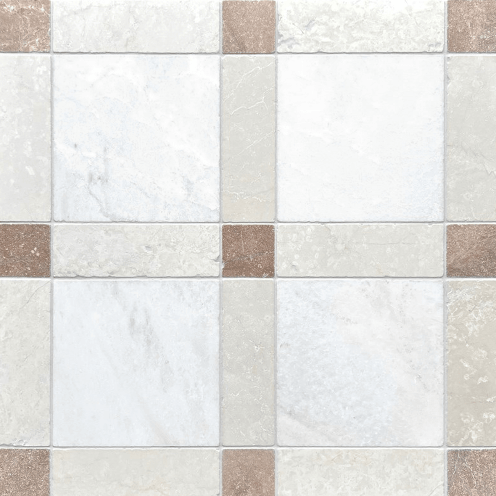 Gingham Babylon, Botticino and Rosewood Tumbled gallery detail image