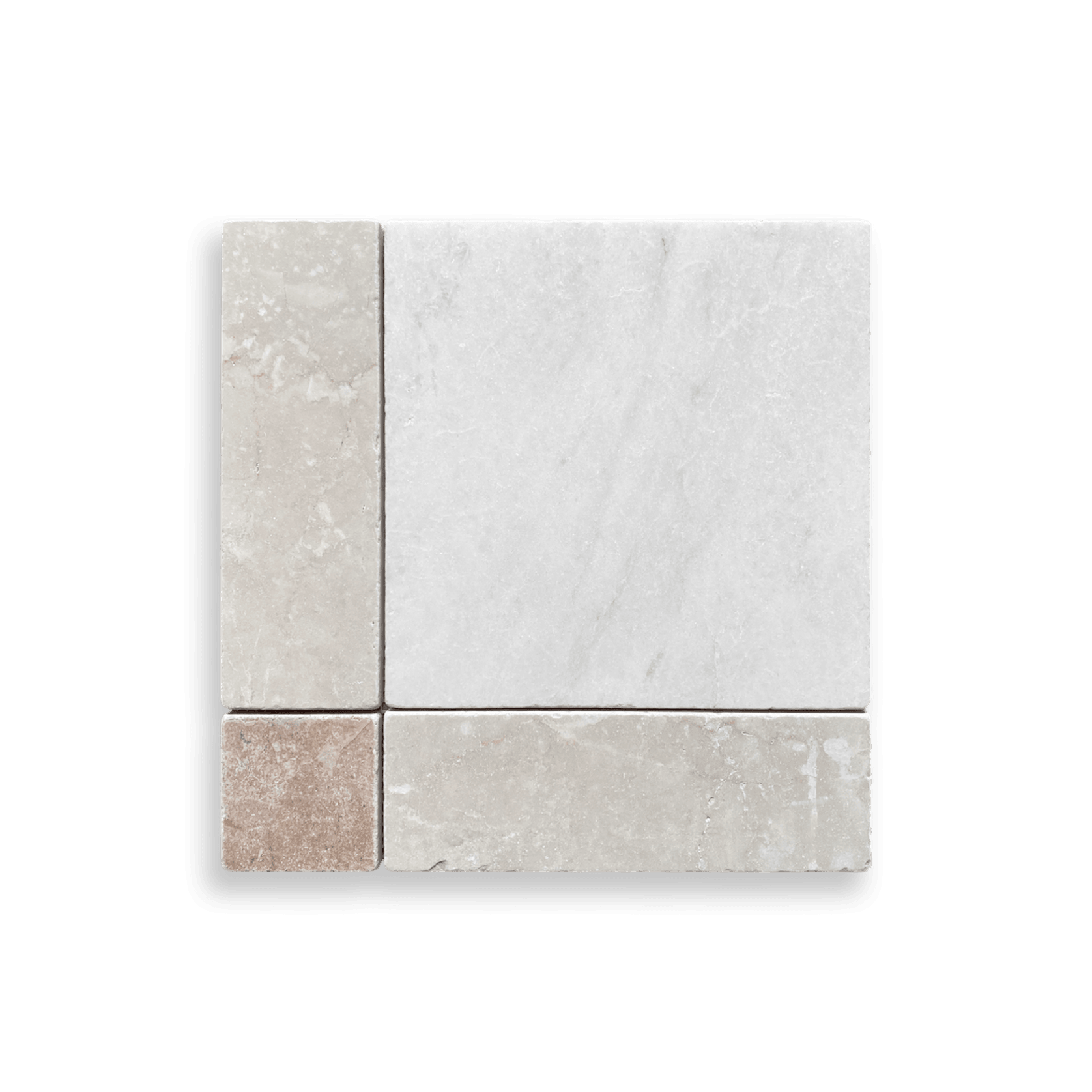 Gingham Babylon, Botticino and Rosewood Tumbled gallery detail image