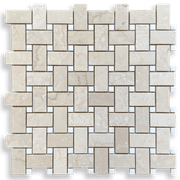 Basketweave, Botticino and Thassos Marble Honed gallery detail image