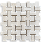 Basketweave, Botticino and Thassos Marble Tumbled gallery detail image