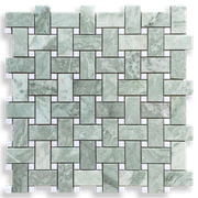 Basketweave, Mente and Thassos Marble Honed gallery detail image