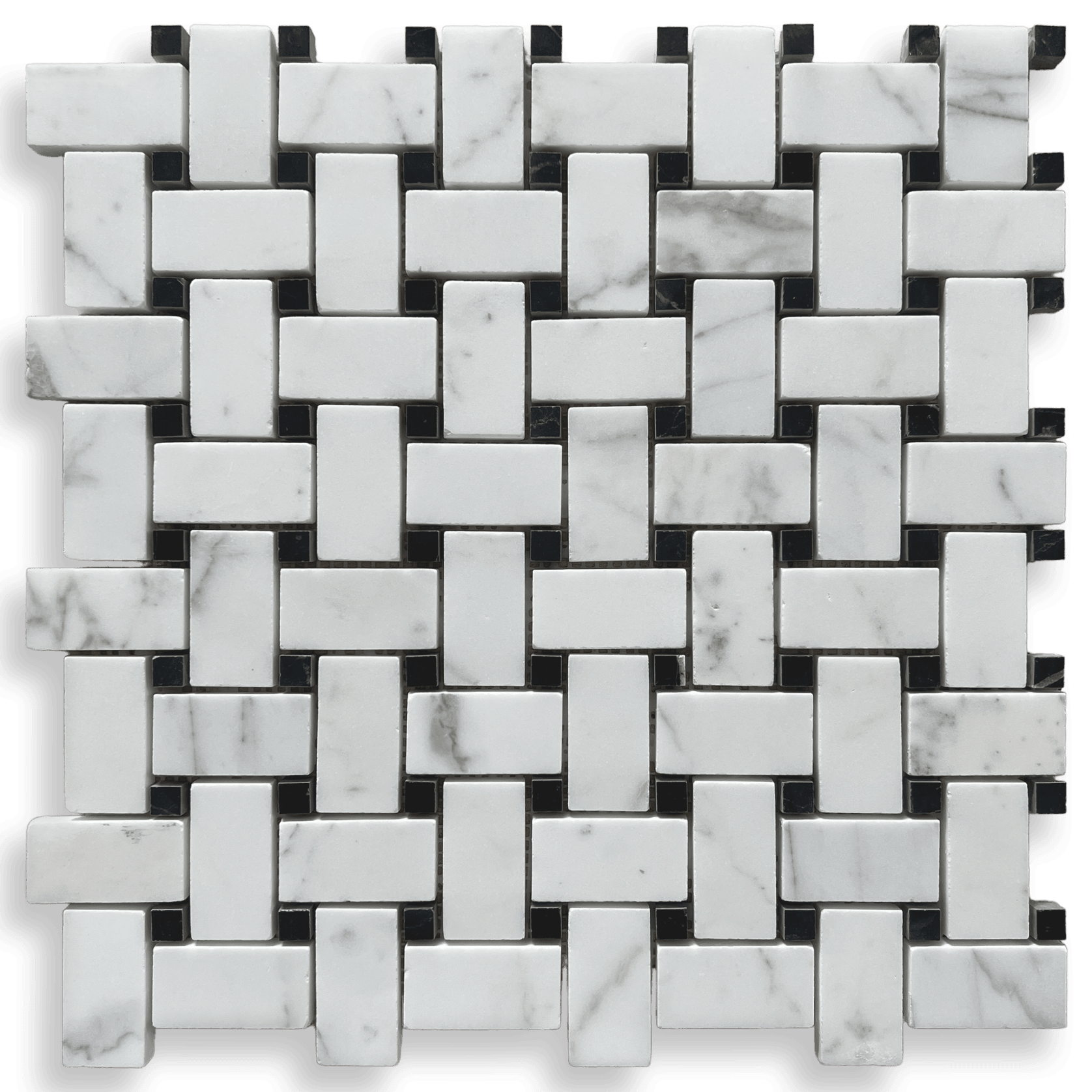 Basketweave, Calacatta/Nero Marquina Honed gallery detail image